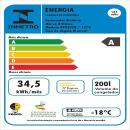 Freezer Britânia Horizontal BFH202B 200 Litros