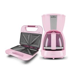 Kit Cozinha Britânia BKT85 Sanduicheira + Cafeteira Rosa