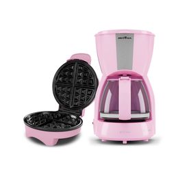 Kit Cozinha Britânia BKT86 Cafeteira + Waffle Rosa