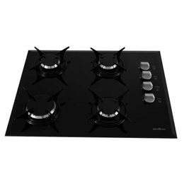 Cooktop a Gás Britânia 4 Queimadores Vidro 8mm BCT4P Bivolt