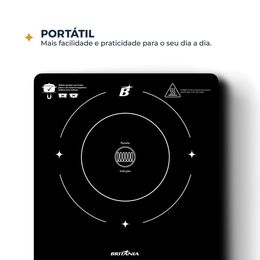 Cooktop de Indução Britânia 6 programas pré-definidos BCT10A