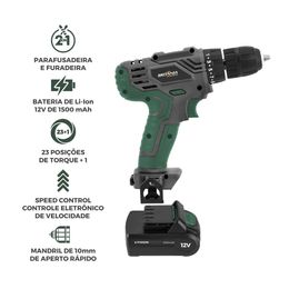 Parafusadeira 2 em 1 Britânia Speed Control BPFE12M 800RPM