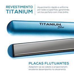 Prancha Britânia Cordão Giratório 220ºC Titanium Blue